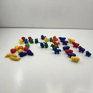 Contadores de plástico de animales de granja aprendizaje colores clasificación cerdo caballo pollo 35 piezas - Imagen 1 de 4