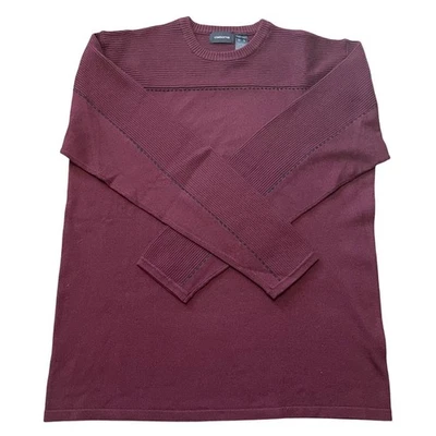 Claiborne Mens XL Crewneck Long Sleeve Plum and Black Sweater NWOT - Image 1 of 4