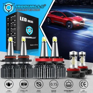 For Toyota Highlander 2014-2025 8-sides LED Headlight High/Low+Fog Light 6000K - Picture 1 of 17