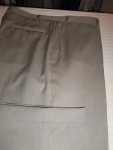 356- NEW Mabro / Ermenegildo Zegna LIGHT WOOL TAUPE Flat ITALIAN PANTS - 36X30 - Picture 1 of 5