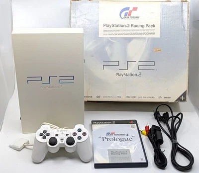 Sony PS2 PlayStation 2 Racing Pack SCPH-55000 GT Ceramic White Console Boxed JP - Image 1 of 4