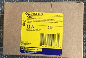 Square D QO215EPD - Miniature Circuit Breaker, 15A, 2-Pole, Ground Fault - Picture 1 of 2