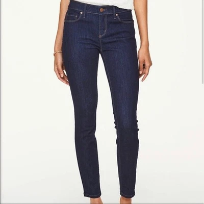 Calça jeans skinny macia moderna Ann Taylor LOFT em lavagem escura tamanho 24/00 nova com etiquetas - Imagem 1 de 4