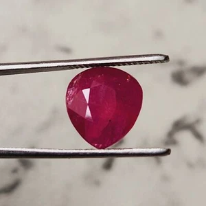 10 Cts Natural Mozambique Red Ruby Heart Shape Certified Heated Gemstone - Picture 1 of 6
