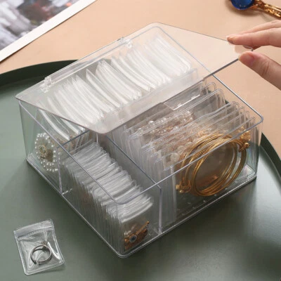 Transparent drawer Anti oxidation Earrings Display Case Jewelry Storage Box Hard - Image 1 of 4