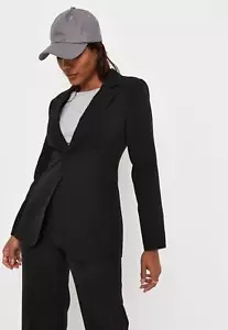 /LX027/ Missguided Petite Tailored Skinny Blazer Black Sz US 4 UK 8 EU 36 - Bild 1 von 4