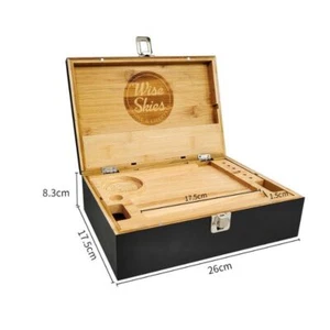 Caja grande de madera de bambú negro Wise Skies - Imagen 1 de 6