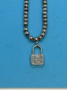Tiffany & Co Sterling Silver Lock Charm Bead Bracelet - Picture 1 of 5