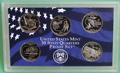 2002 S Five Coin State QUARTER Proof 5 Coin Set No Box 5 Statehood Coins 25c - Image 1 of 2