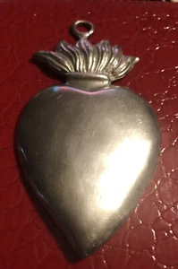 Vintage Zinn Gpm Gsm Gesch Flaming Heart - Picture 1 of 3