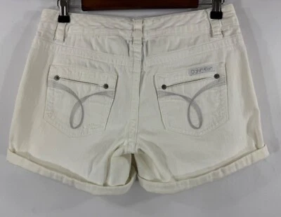 Calvin Klein Jeans Women's Low Rise Distressed White Denim Short Size:4 (30 X 6) - Image 1 of 4