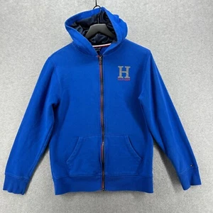 Tommy Hilfiger Hoodie Boys Size XL 20 Blue Long Sleeve Full Zip Logo VTG Y2K - Picture 1 of 10