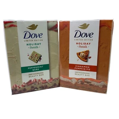 Jabón Dove LE corteza de menta canela pastel de calabaza 4 barras de belleza golosinas navideñas Foto 1 de 4