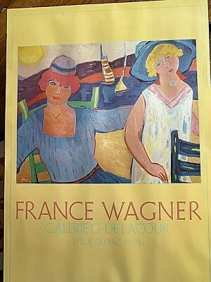 Litografia vintage 1986 FRANÇA WAGNER Galerie G. Delacour exposição Paris - Imagem 1 de 4