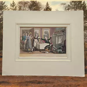 Antiker Thomas Rowlandson handkolorierter Dr Syntax Radierung Druck 1820 ungerahmt - Bild 1 von 7