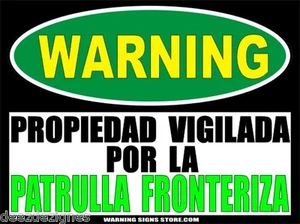 Señal de advertencia de metal de la Patrulla Fronteriza Patrulla Fronteriza 9x12 pulgadas - Imagen 1 de 1