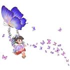Home Decoration Girls On Moon Butterfly Flower Decals Princess Wall Stickers