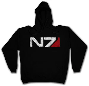 N7 NORMANDY LOGO HOODED SWEATSHIRT HOODIE - Commander Shephard Mass Cerberus PC - Picture 1 of 2