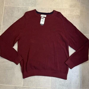 Original Penguin Men's Crewneck Pullover Tuck Stitch Maroon Sweater NWT XXL - Picture 1 of 12