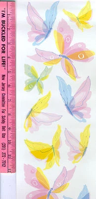 BUTTERFLIES fluttering wall stickers 19 pastel decals room decor insect nursery - Image 1 of 2