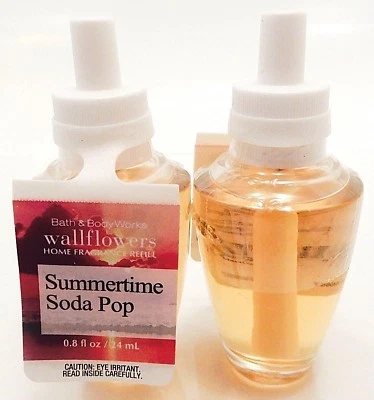 2 BATH BODY & WORKS WALLFLOWERS SUMMERTIME SODA POP PLUGIN FRAGRANCE REFILL NEW! - Изображение 1 из 2