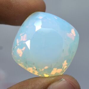 80 Ct+ Natural White Opal Cushion Welo Australian Certified Untreated Gemstone