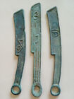 3 pièces de monnaie en bronze en forme de couteau Chine ancienne dynastie