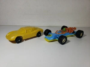 2 Vintage Ferrari's Vinyl Line Plastic Rubber Miniature Car 1/43 & Industria F-1 - Picture 1 of 12