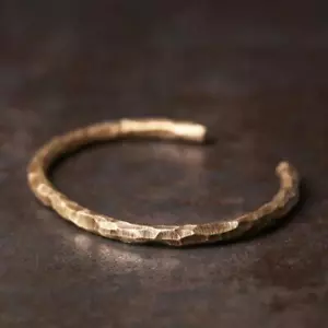 Brazalete ajustable de cobre puro sólido martillado - terapia de artritis de cobre - Imagen 1 de 24