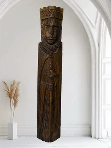 Vintage Kunst aus Holz Skulptur Religion alt Sammelfigur Handarbeit Deko - Bild 1 von 11