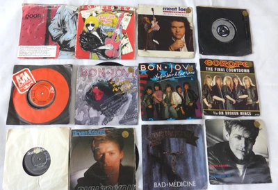 Lot: 15 X 7"  AOR Vinyl - FOREIGNER/MEAT LOAF/EUROPE/BON-JOVI/B ADAMS - Image 1 of 4