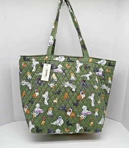 Vera Bradley Dog Park Grand Tote Large Quilted Cotton Green Tasche Neu mit Etikett - Bild 1 von 4