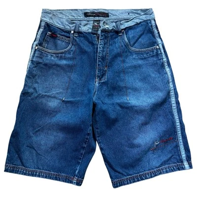 Vintage FUBU The Collection Denim Blue Jean Shorts JORTS Baggy Men’s Size 34 - Image 1 of 4