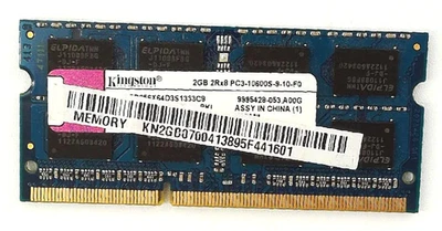 Kingston 🔧 2GB DDR3-1333 PC3-10600S SO-DIMM Laptop RAM 🟥 ☆ - Image 1 of 2