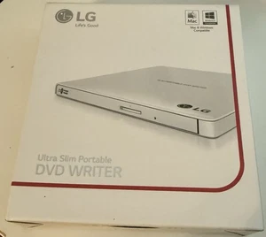 LG Ultra-Slim Portable DVD Burner & Drive with M-DISC Support - White GP65 - Picture 1 of 3