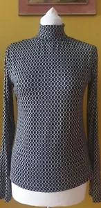 Damen Rollkragen Pullover Gr. S Schwarz /Weiß Kettenmuster - Bild 1 von 4