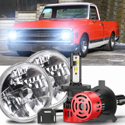 Kit de faros LED redondos de 7" para Chevrolet Camaro 1967-1981 lámpara de haz alto + bajo Foto 1 de 4