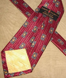 Robert Talbott Best of Class / Nordstrom SILK TIE, Burgundy & Gray, 58" NWOT - Picture 1 of 3