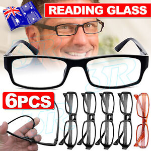 6Pairs Mens Ladies Wayfarer Frame Magnifying Reading Glasses Nerd Spectacl NEW