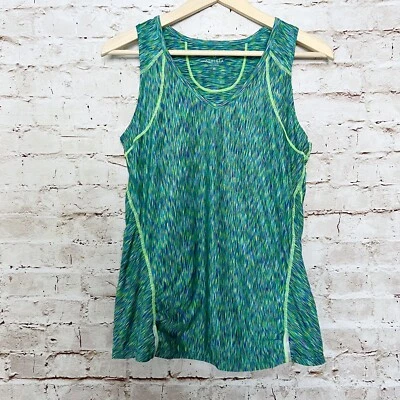 Camiseta sin mangas atlética atlética para mujer Run Space Dye talla M azul verde Foto 1 de 4