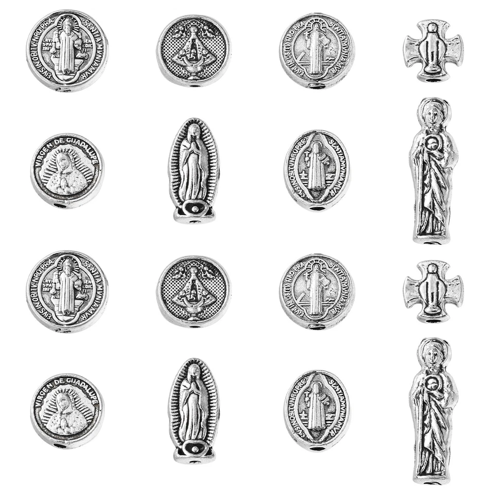 40 Piezas Cuentas de Jesús Religiosas Cuentas Rosario Nuestra Señora para Joyería Artesanal Hágalo Usted Mismo Foto 1 de 4