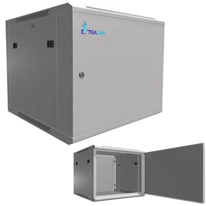 Extralink Szafka sieciowa Szafa serwerowa Obudowa ścienna 19" 9U 9HE 600x600 ASP Szara - Zdjęcie 1 z 8