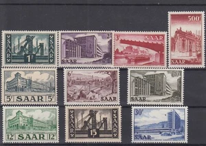 SARRE SAARGEBIET : 1952-53 SERIE N° 306/315 NEUFS * GOMME TRACE DE CHARNIERE - Picture 1 of 2