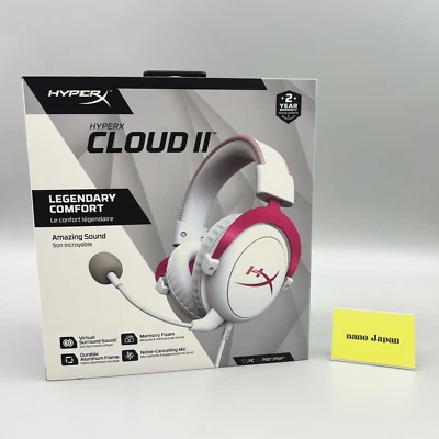 HyperX Cloud II Pink Gaming Headset 7.1 Virtual Surround Sound 4P5E0AA Used JP - Image 1 of 4