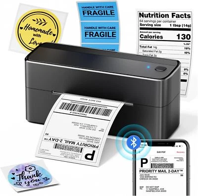 Phomemo 4x6 Shipping Label Printer Thermal Bluetooth Label Printer for USPS LOT - Image 1 of 4