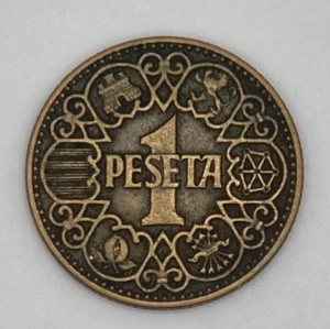 🇪🇸 1 Peseta 1944 - Espagne - Franco - Bronze/aluminium 🇪🇸 - Picture 1 of 2