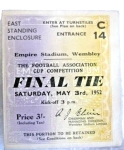 Ticket 1952 FA Cup Final Arsenal v Newcastle United 3rd May Original Excellent - Picture 1 of 3