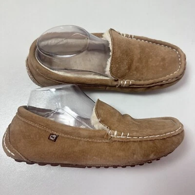 Zapatillas Lamo Gamuza Forro de Piel Tostada Mocasines Suela Dura Zapatos de Salón Informales 9 Foto 1 de 4