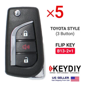 5x KEYDIY Universal Car Flip Remote Key Toyota Style B-Series 3 Buttons B13-2+1 - Picture 1 of 5