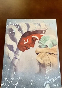Mystic Minds, Original Art Print On Wood Panel 8x10” With Spraypaint On Top - Picture 1 of 2